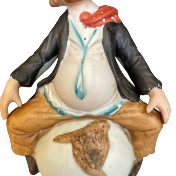 Albert E Price Clown Sitting On Globe Vintage 1980 Sad Hobo Porcelain Figurine - Picture 9 of 15